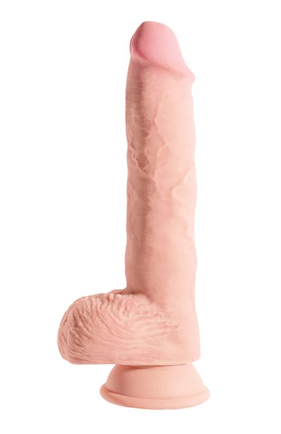 King Cock Plus 10 In Triple Density Fat Cock W- Balls Light