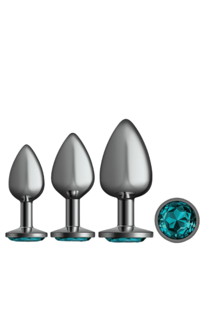 Cheeky Charms Metal Plug Kit Gunmetal Round - Teal