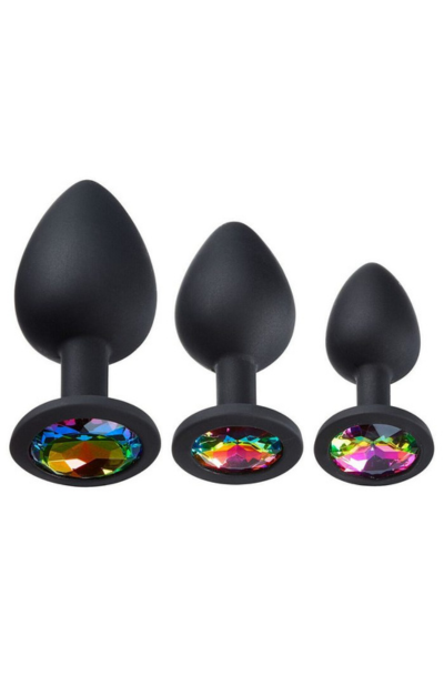 Cloud 9 Gems Black Silicone Anal Plug Kit